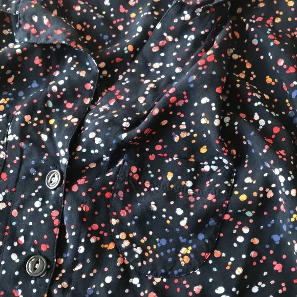 Anthropologie Maeve splatter top blue yellow red - Picture 6 of 10